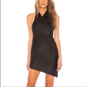 NBD Steph Mini Dress in Black XS high neck NWT